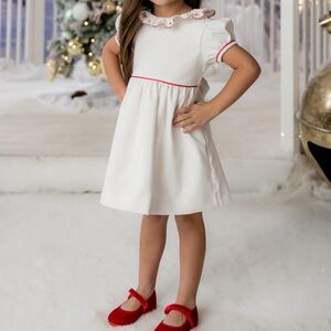 White Christmas Corduroy Dress – (3T)